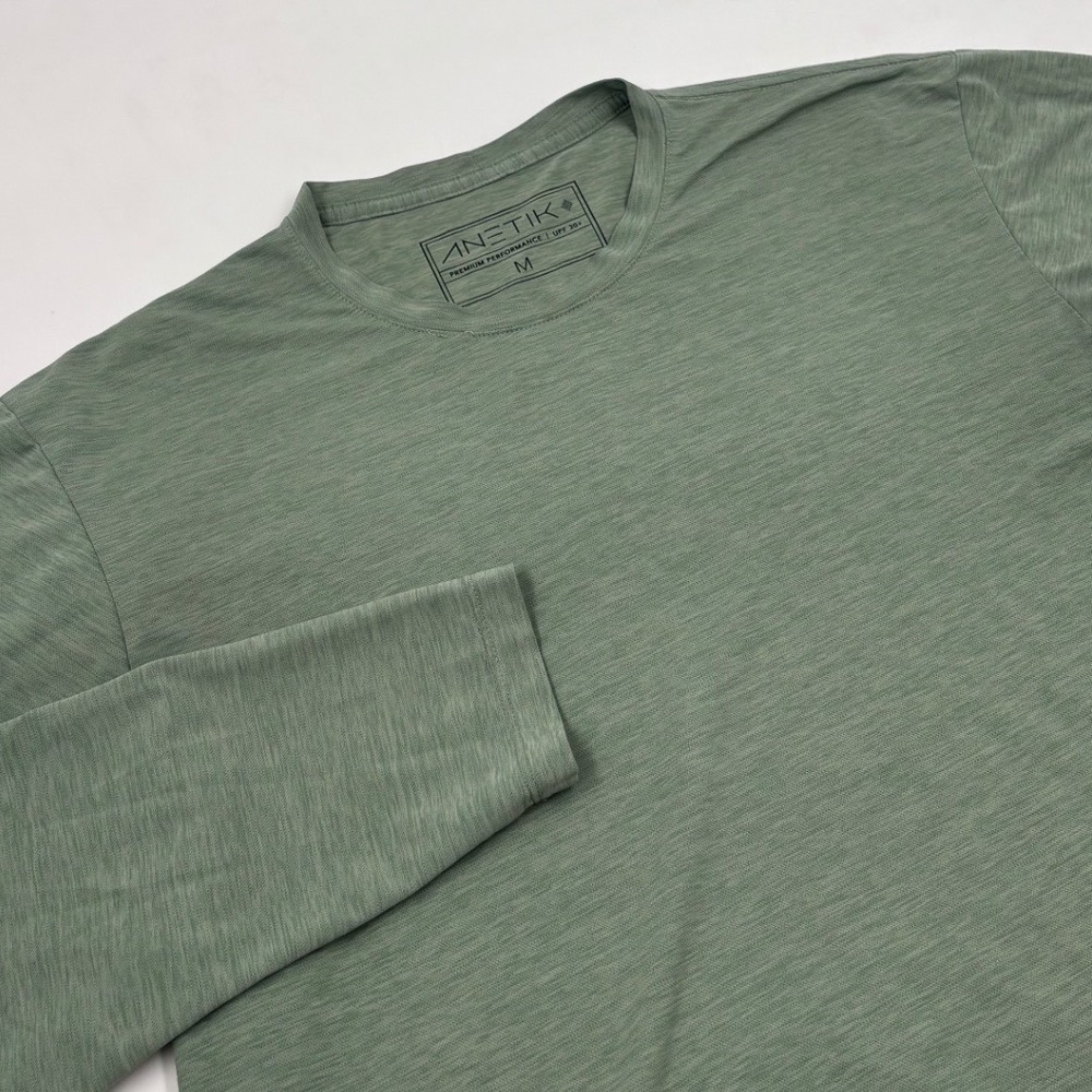 Anetik Men's M Premium Performance UPF 30+ Long Sleeve Sun Green Shirt